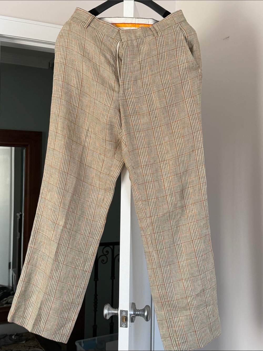 Michael Kors  100% linen Plaid Dress Pants - Beige/Tan size 32/32
